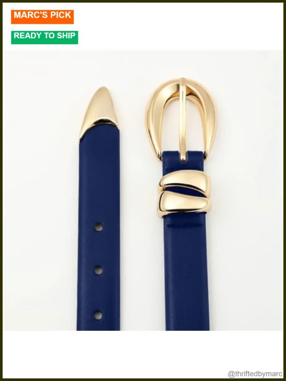 Faux Leather Belt with Gold Buckle for Jeans and Dresses